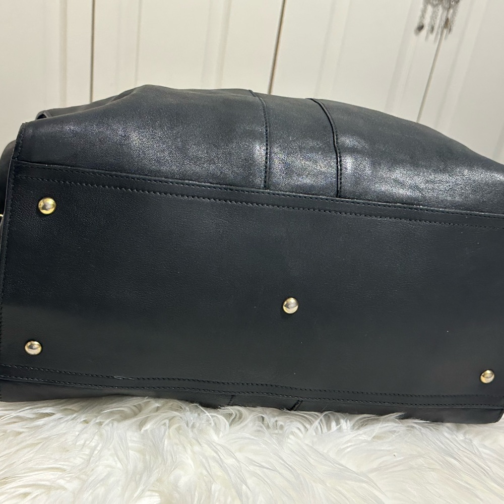 Yves Saint Laurent Black Leather Chyc Cabas Hand Bag  with Gold Accent - Picture 5 of 10